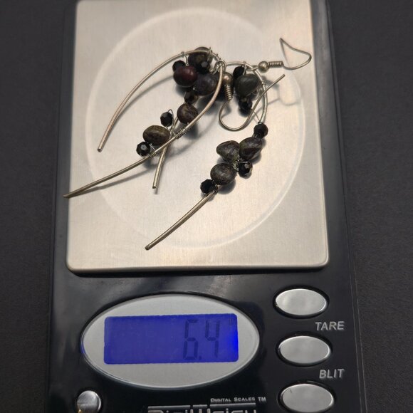 Silver Plated Dragon's Blood Jasper Handmade Earrings A6732 - Picture 5 of 5